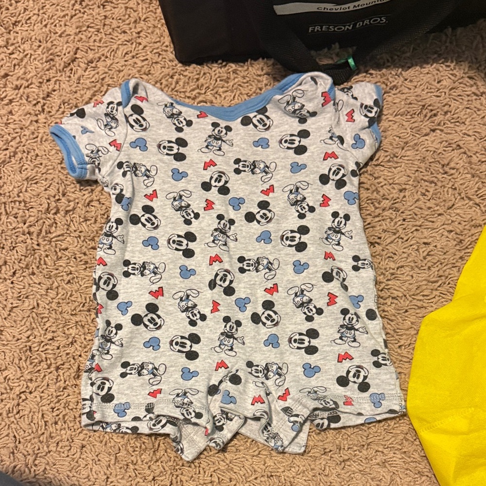 Disney Mickey Mouse Gray Bodysuit with Blue Accents